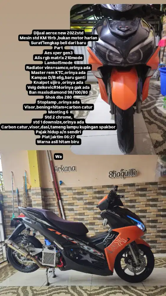 Aerox new 2022 pajak panjang