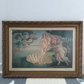 Old Printed The Birth Of Venus impor 72cm x 52cm Termasuk Frame Kayu
