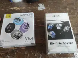 Jual headset bluetooth TWS S9 dan cukuran kumis elektrik