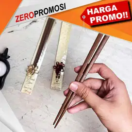 Sumpit Kayu Coklat Polos Elegan