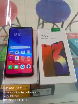 Oppo A3s 6/128gb bekas fullset normal bisa TT