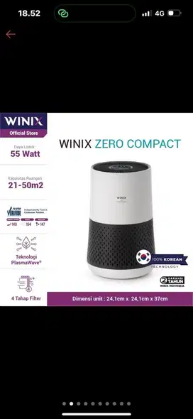 Dijual Cepat Air Purifier - Winix Zero Compact