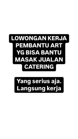 Lowongan kerja pembantu ART