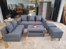 Sofa L minimalis + 2 puk murah