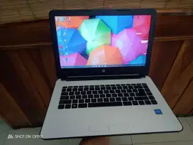LAPTOP HP 14 WARNA PUTIH MULUS NO MINUS SIAP PAKAI