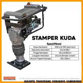 Dutec Stamper Kuda 170F Pemadat Tanah Bangunan Proyek + 7.5 PS Type 13