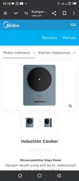 Jual kompor listrik midea MIC221TOAGB