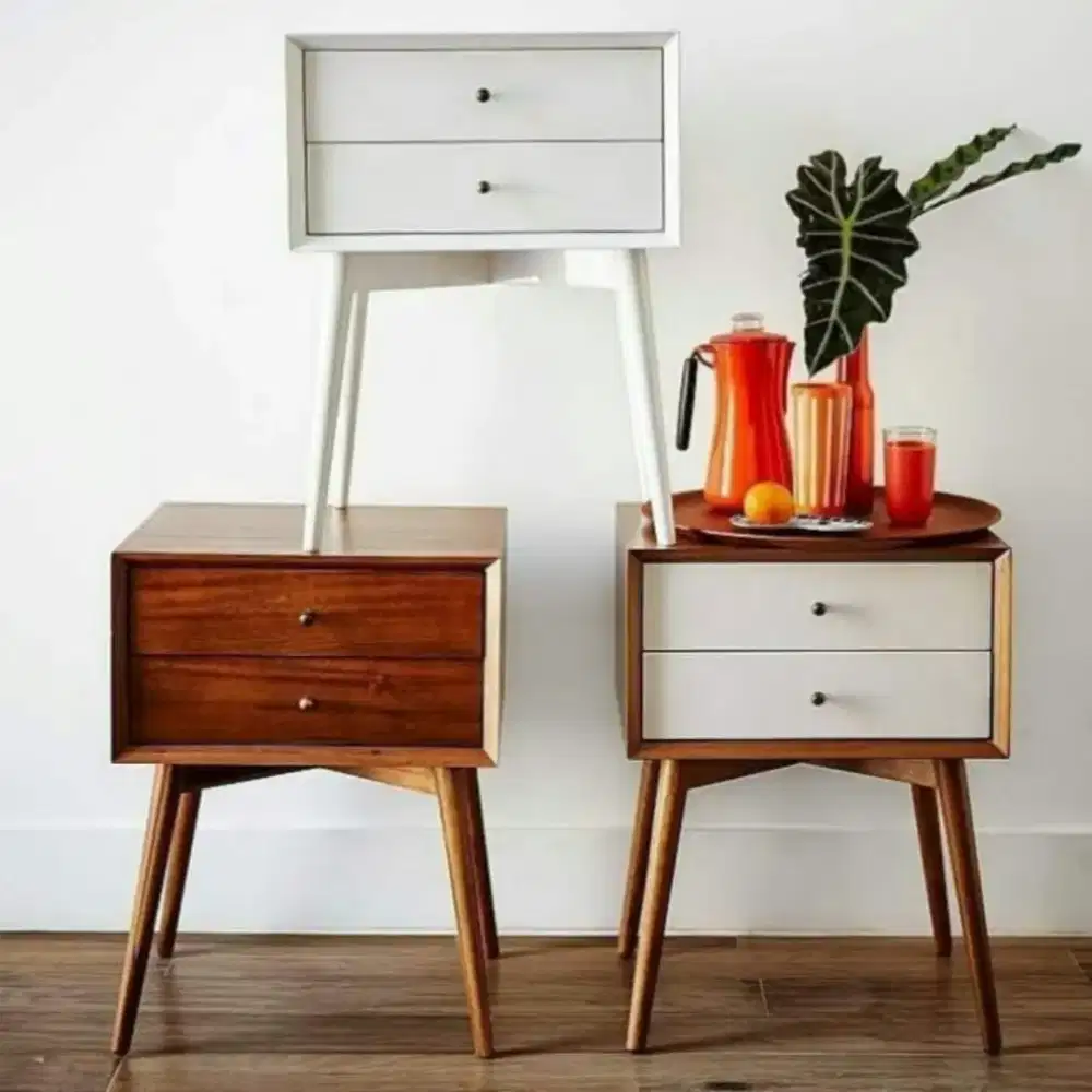 Nakas bed side jati 2 drawer