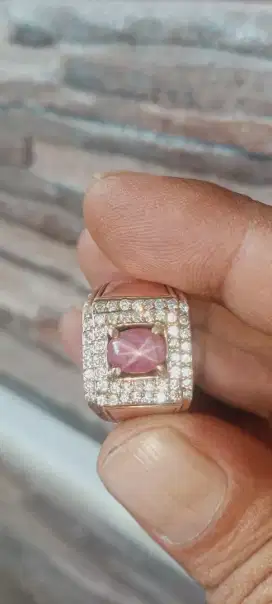 Ruby Burma star ring perak