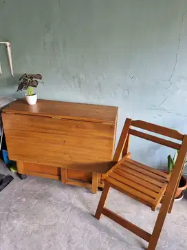 jual kursi makan lipat kayu mahoni