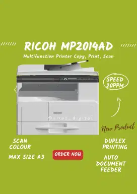 Mesin Fotocopy Hitam Putih A3 Ricoh MP2014AD Bergaransi