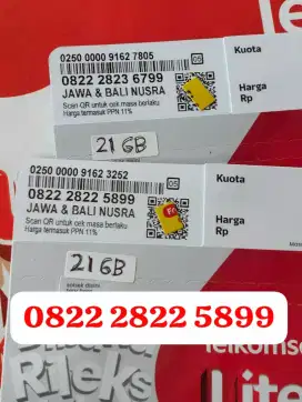 NOMOR CANTIK TELKOMSEL ADA KUOTA 21 GB BERLAKU SATU BULAN.