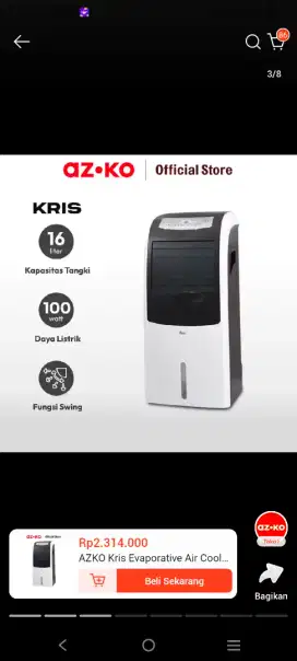 Kris Evaporative Air Cooler 1500 cmh - abu abu