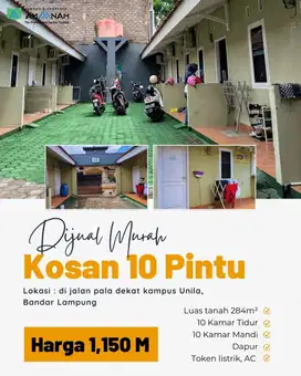 RUMAH KOS MAHASISWA 10 KAMAR TIDUR  SELALU TERISI FULL HARGA NEGO