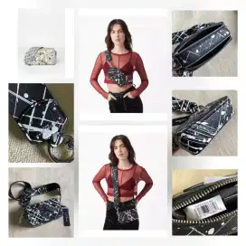 J H153L01SP22 Splash-ink style Casual Leather Crossbody Shoulder Bag