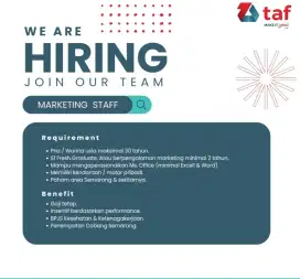 Lowongan Marketing Astra - TAF 2025