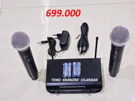 MICROPHONE WIRELESS 2 MIC  1set =receiver + 2mic + kabel+ adaptor