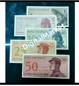 Uang kuno set sukarelawan tahun 1964-5 lembar
