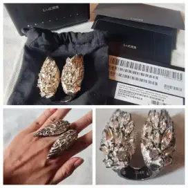 Cincin lucien elements ring angelica snow white swarovski