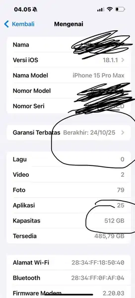 Iphone 15 promax 512gb Titanium biru/full garansi/fullset/quitansi ada