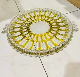 Schaal / piring hidangan kristal bohemia cantik