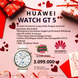 PROMO VALENTINE HUAWEI WATCH GT 5 41MM WHITE CASHBACK 500K