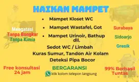 Sedot WC Saluran Mampet Kuras Sumur Tandon Wastafel Got Pipa Bocor SBY