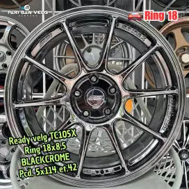 Ready velg mobil TC105X 
Ring 18x8,5 BLACK CROME 
Pcd. 5x114 et.42
