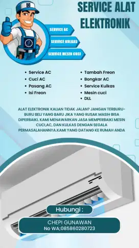 Service ac mesin cuci .kulkas dln