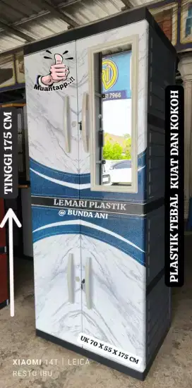 LEMARI PLASTIK JUMBO TINGGI 175 CM PLASTIK TEBAL BISA COD KIRIM