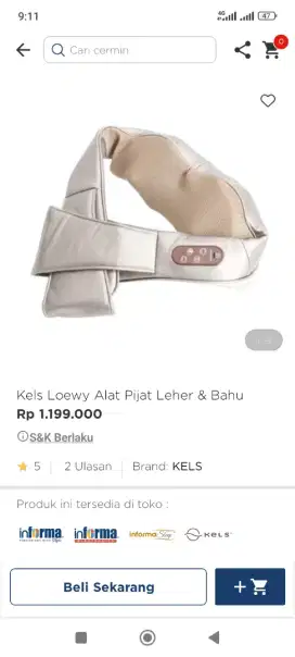 Kels loewy alat pijat leher dan bahu bisa credit