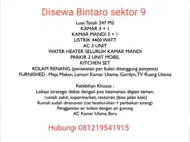 Disewakan Rumah Bintaro Sektor 9 ada kolam Renang Akses Tol dan Mall