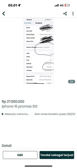 Apple/iphone 15 promax 512GB