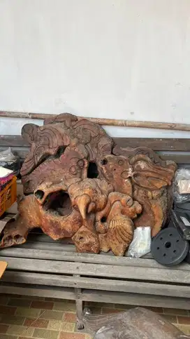 Hiasan dinding jati burung elang kelinci