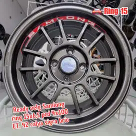 Ready velg Samlong ring 15x6,5 pcd 4x100 ET. 42 calya sigra brio