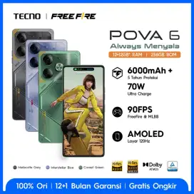 PROMO Teno Pova 6 8/256 6000Mah  BNIB grs resmi 1th Free STB