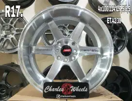 Velg baru Te37 silver polis Ring17