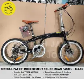 BARU Folding Bike Sepeda Lipat 20” inch Element Police Pastel Cololur