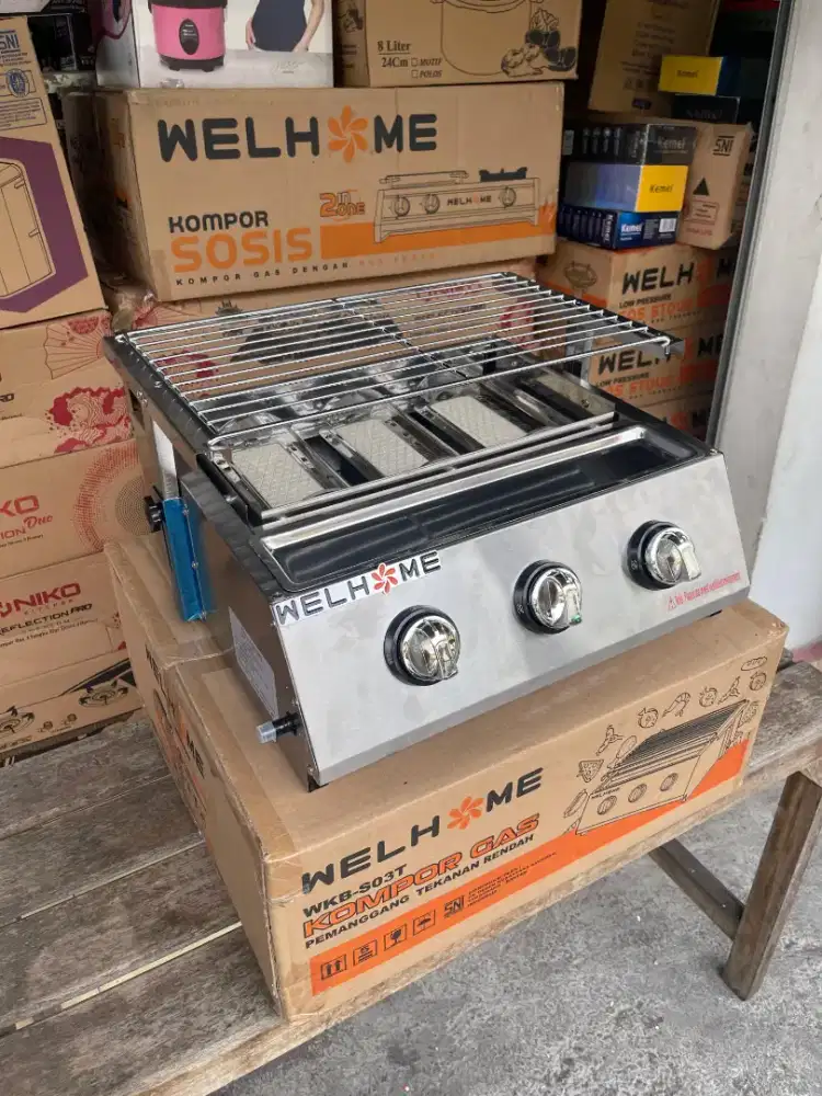 Baru merk WELHOME panggangan roaster 3 tunggku