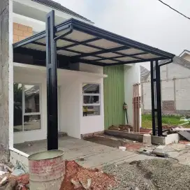 Kanopi mengunakan atap alderon tahan lama