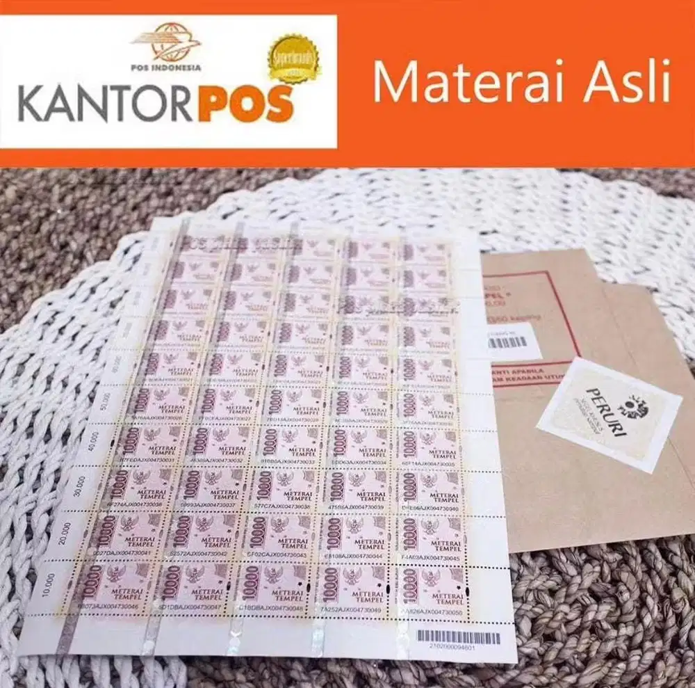Materai 10.000 Asli Kantor POS Indonesia