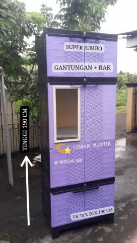 LEMARI SUPER JUMBO ADA GANTUNGAN + RAK BISA COD KIRIM