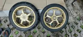 Velg CHEMCO palang 5Y Gold bekas mio soul gt