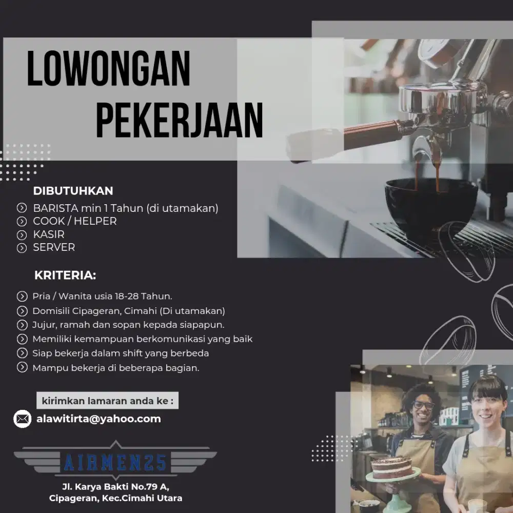 Lowongan Kerja Untuk di Cafe&Resto.