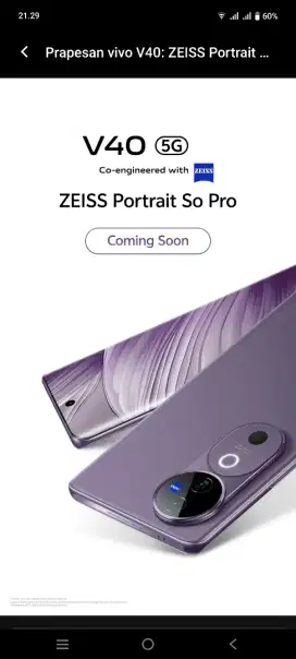Jual santai Vivo V40 12/256 Purple