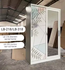 Lemari sliding 2pintu plat besi berkualitas