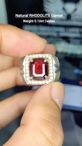 Cincin Permata Rhodolite Garnet