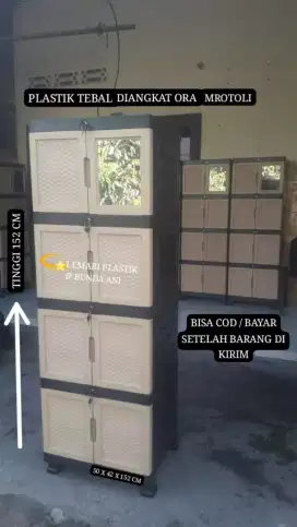 LEMARI PLASTIK FUUL.KUNCI PLASTIK TEBAL COCOK BUAT ANAK KOST