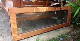 DAUN PINTU KACA KAYU JATI LAWAS