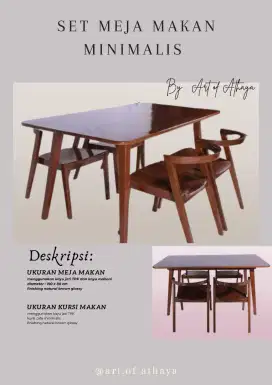 Jual cepat Set meja makan jati